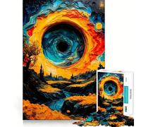 Puzzle da 1000 pezzi per ragazzi,paesaggio con buco nero,taglio preciso,gioco per allenare la mente,momento di relax,divertimento per il compleanno 38x26cm