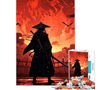 Puzzle da 1000 pezzi per ragazzi paesaggio con guerrieri samurai gioco intellettuale rilassante attività per famiglie regalo di Babbo Natale segreto (dimensioni 38x26cm)