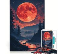 Puzzle da 1000 pezzi per ragazzi,paesaggio con luna di sangue,disegno ritagliato con precisione,gioco stimolante per la mente,ideale per rilassarsi,perfetto per il tempo libero a tema natalizio