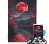 Puzzle da 1000 pezzi per ragazzi, paesaggio con luna di sangue, giochi rilassanti, attività divertenti da fare a casa, compleanno 50x75cm