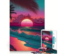 Puzzle da 1000 pezzi per ragazzi,paesaggio con tramonto sulla spiaggia,gioco di incastro preciso,gioco di abilità mentale,divertimento rilassante,ideale per compleanni (38x52cm)