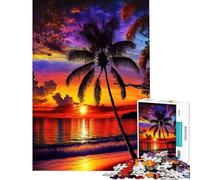 Puzzle da 1000 pezzi per ragazzi paesaggio con tramonto sulla spiaggia ideale per compleanni e Natale Migliora la memoria un gioco avvincente adatto a persone dai 14 anni in su (50x75cm)