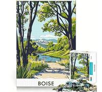 Puzzle da 1000 pezzi per ragazzi,paesaggio del fiume Boise,disegno a intaglio preciso,gioco per allenare la mente,momento di relax,divertimento per il compleanno 50x75cm