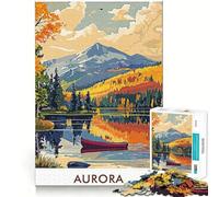 Puzzle da 1000 pezzi per ragazzi,paesaggio del lago Aurora,con bordi netti,gioco di logica,gioco lento,divertente attività per compleanno (50x75cm)