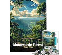 Puzzle da 1000 pezzi per ragazzi paesaggio della foresta di Monteverde Costa Rica gioco di puzzle per adulti decorazione da parete migliora la memoria regalo per amici e familiari (dimensioni 50x75cm)