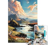 Puzzle da 1000 pezzi per ragazzi paesaggio dell'isola di Skye giocattolo educativo gioco pratico regalo di compleanno regalo di Babbo Natale segreto (dimensioni 38x52cm)