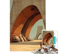 Puzzle da 1000 pezzi per ragazzi paesaggio desertico futuristico con archi Aiuta ad allenare la mente Decorazione per la casa Gioco pratico per ragazzi dai 14 anni in su 38x26cm