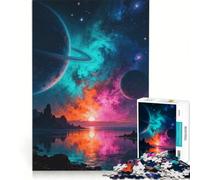 Puzzle da 1000 pezzi per ragazzi, paesaggio di esopianeti con pianeti ad anelli, gioco rilassante, stimolante da completare, per rafforzare l'amore tra le coppie 38x52cm