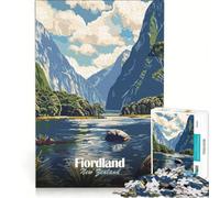 Puzzle da 1000 pezzi per ragazzi, paesaggio di Fiordland, Nuova Zelanda, arte, gioco educativo, divertimento a casa, rafforza l'amore tra le coppie 38x52cm