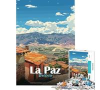 Puzzle da 1000 pezzi per ragazzi paesaggio di La Paz Bolivia difficile e stimolante decorazione murale fai da te giocattolo per ragazzi dai 14 anni in su gioco di puzzle offerto (38x26cm)