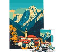 Puzzle da 1000 pezzi per ragazzi paesaggio di un villaggio alpino italiano gioco interattivo educativo regalo di Babbo Natale segreto ideale per passare il tempo durante le vacanze (75x50cm)