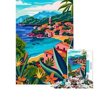Puzzle da 1000 pezzi per ragazzi paesaggio di un villaggio costiero italiano giocattolo educativo per l'apprendimento e il relax attività per la famiglia regalo per donne e uomini (dimensioni 38x52cm)