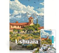 Puzzle da 1000 pezzi per ragazzi paesaggio di Ushuaia Argentina giocattolo decorativo da parete perfetto come regalo di Natale o di compleanno 50x75cm