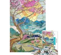 Puzzle da 1000 pezzi per ragazzi paesaggio estivo giapponese sfida impegnativa per compleanni Natale rompicapo per tutta la famiglia 50x75cm