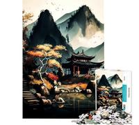 Puzzle da 1000 pezzi per ragazzi paesaggio giapponese antico gioco rilassante sfida per l'intelligenza giocattolo avvincente regalo divertente decorazione per la casa (dimensioni 38x26cm)