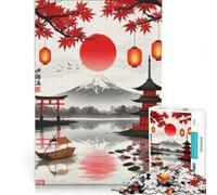 Puzzle da 1000 pezzi per ragazzi, paesaggio giapponese con il Monte Fuji, gioco educativo, decorazione da parete, per rafforzare l'amore tra le coppie 38x26cm