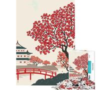 Puzzle da 1000 pezzi per ragazzi paesaggio giapponese con tempio e ponte giocattolo per ragazzi decorazione da parete corsa di velocità manuale aiuta ad allenare il cervello (dimensioni 38x52cm)