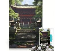 Puzzle da 1000 pezzi per ragazzi, paesaggio giapponese con tempio, gioco educativo, decorazione murale, per rafforzare l'amore tra le coppie 38x26cm