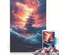 Puzzle da 1000 pezzi per ragazzi paesaggio marino con mare mosso giochi educativi assemblaggio di modelli collezione d'artista belle arti 50x75cm