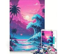 Puzzle da 1000 pezzi per ragazzi paesaggio marino da sogno al neon gioco interattivo migliora la memoria compleanno e Natale 38x52cm