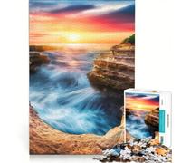 Puzzle da 1000 pezzi per ragazzi paesaggio marino di Malta al tramonto con formazioni rocciose giocattolo educativo attività divertenti da fare a casa gioco stimolante regalo 50x75cm
