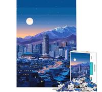 Puzzle da 1000 pezzi per ragazzi paesaggio notturno con montagne e luna giocattolo educativo rilassante e formativo un'opera d'arte ideale come regalo di compleanno (dimensioni 38x52cm)