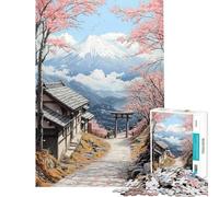 Puzzle da 1000 pezzi per ragazzi paesaggio primaverile del Monte Fuji puzzle per adulti giocattolo decorativo da parete per rievocare ricordi regalo di compleanno (dimensioni 38x26cm)