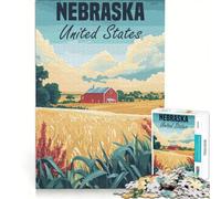 Puzzle da 1000 pezzi per ragazzi paesaggio rurale del Nebraska poster giochi educativi assemblaggio di modelli collezione d'artista belle arti 50x75cm
