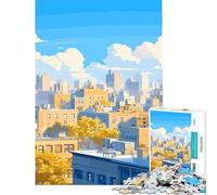 Puzzle da 1000 pezzi per ragazzi paesaggio urbano con alberi dorati giocattoli educativi giochi didattici idee regalo educative (dimensioni 38x26cm)