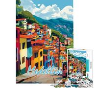 Puzzle da 1000 pezzi per ragazzi paesaggio urbano di Medellín ideale per compleanni e Natale Un'opera d'arte per tutta la famiglia adatto a partire dai 14 anni (38x26cm)
