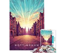 Puzzle da 1000 pezzi per ragazzi paesaggio urbano di Nottingham con cielo radioso puzzle per adulti giocattolo fai da te ideale per passare il tempo durante le vacanze gioco stimolante regalo