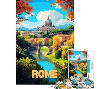 Puzzle da 1000 pezzi per ragazzi paesaggio urbano di Roma giocattolo per ragazzi decorazione da parete regalo per amici e familiari per migliorare la memoria (dimensioni 38x26cm)