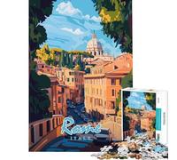 Puzzle da 1000 pezzi per ragazzi paesaggio urbano di Roma sfida educativa ideale per le vacanze a casa per passare il tempo decorazione domestica giocattolo per ragazzi dai 14 anni in su (50x75cm)