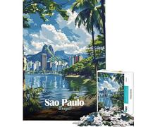 Puzzle da 1000 pezzi per ragazzi paesaggio urbano di San Paolo gioco intellettuale rilassante attività per famiglie regalo di Babbo Natale segreto (dimensioni 38x52cm)