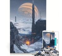 Puzzle da 1000 pezzi per ragazzi: paesaggio urbano futuristico su un pianeta alieno, gioco pratico, divertente e spiritoso, ideale come regalo di compleanno o per occasioni speciali 38x26cm