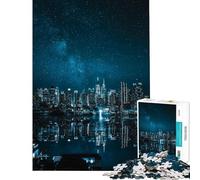 Puzzle da 1000 pezzi per ragazzi paesaggio urbano notturno con cielo stellato puzzle per adulti gioco rompicapo un'opera d'arte regalo di Natale e compleanno (dimensioni 50x75cm)