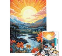 Puzzle da 1000 pezzi per ragazzi paesaggio vivace con fiume e fiori sfida educativa ideale per passare il tempo durante le vacanze a casa decorazione per la casa giocattolo per ragazzi dai 14 anni