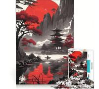 Puzzle da 1000 pezzi per ragazzi Pagoda del Sole Rosso Gioco Impossibile Interazione genitore-figlio Regalo di Natale e compleanno 38x52cm