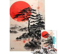 Puzzle da 1000 pezzi per ragazzi Pagoda del Sole Rosso gioco per famiglie sfida per l'intelligenza giocattolo avvincente regalo di Babbo Natale segreto migliora la memoria (dimensioni 50x75cm)