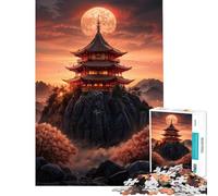 Puzzle da 1000 pezzi per ragazzi pagoda in cima a una montagna ideale per compleanni e Natale Divertente e umoristico gioco educativo per ragazzi dai 14 anni in su 38x26cm