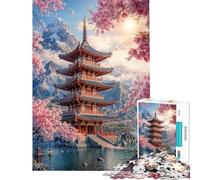 Puzzle da 1000 pezzi per ragazzi Pagoda in riva al lago gioco rompicapo taglio di precisione ideale per compleanni e Natale (dimensioni 38x26cm)