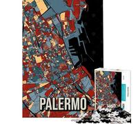 Puzzle da 1000 pezzi per ragazzi Palermo Italia Sicilia mappa della città gioco interattivo giocattolo educativo regalo di compleanno difficile (dimensioni 38x52cm)