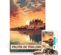 Puzzle da 1000 pezzi per ragazzi Palma di Maiorca Exact Edge Art Attività stimolante per la mente Gioco rilassante Regalo di compleanno artistico (38x26cm)