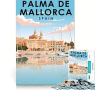 Puzzle da 1000 pezzi per ragazzi,Palma di Maiorca,Spagna,con taglio liscio,gioco per lo sviluppo cognitivo,attività rilassante per il compleanno (38x52cm)
