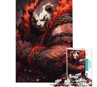 Puzzle da 1000 pezzi per ragazzi Panda Guerriero Infuocato ideale per compleanni e Natale Divertente e Umoristico Gioco Educativo per ragazzi dai 14 anni in su 50x75cm