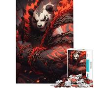 Puzzle da 1000 pezzi per ragazzi Panda Guerriero Infuocato ideale per compleanni e Natale Un gioco divertente e umoristico adatto a ragazzi dai 14 anni in su 38x52cm