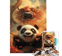 Puzzle da 1000 pezzi per ragazzi Panda Guerriero Samurai Divertimento a casa decorazioni per la casa giochi rilassanti per ragazzi dai 14 anni in su (50x75cm)