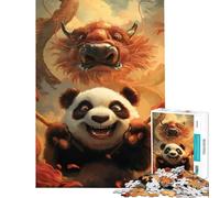 Puzzle da 1000 pezzi per ragazzi Panda Guerriero Samurai Sfida educativa Gioco impegnativo Gioco divertente Adatto a persone dai 14 anni in su (38x52cm)