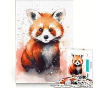 Puzzle da 1000 pezzi per ragazzi panda rosso gioco rilassante sfida impegnativa collezione d'artista belle arti 38x26cm