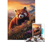 Puzzle da 1000 pezzi per ragazzi panda rosso in montagna tra i fiori Puzzle per adulti gioco divertente per tutta la famiglia stimolante da completare Gioco divertente per tutta la famiglia 50x75cm
